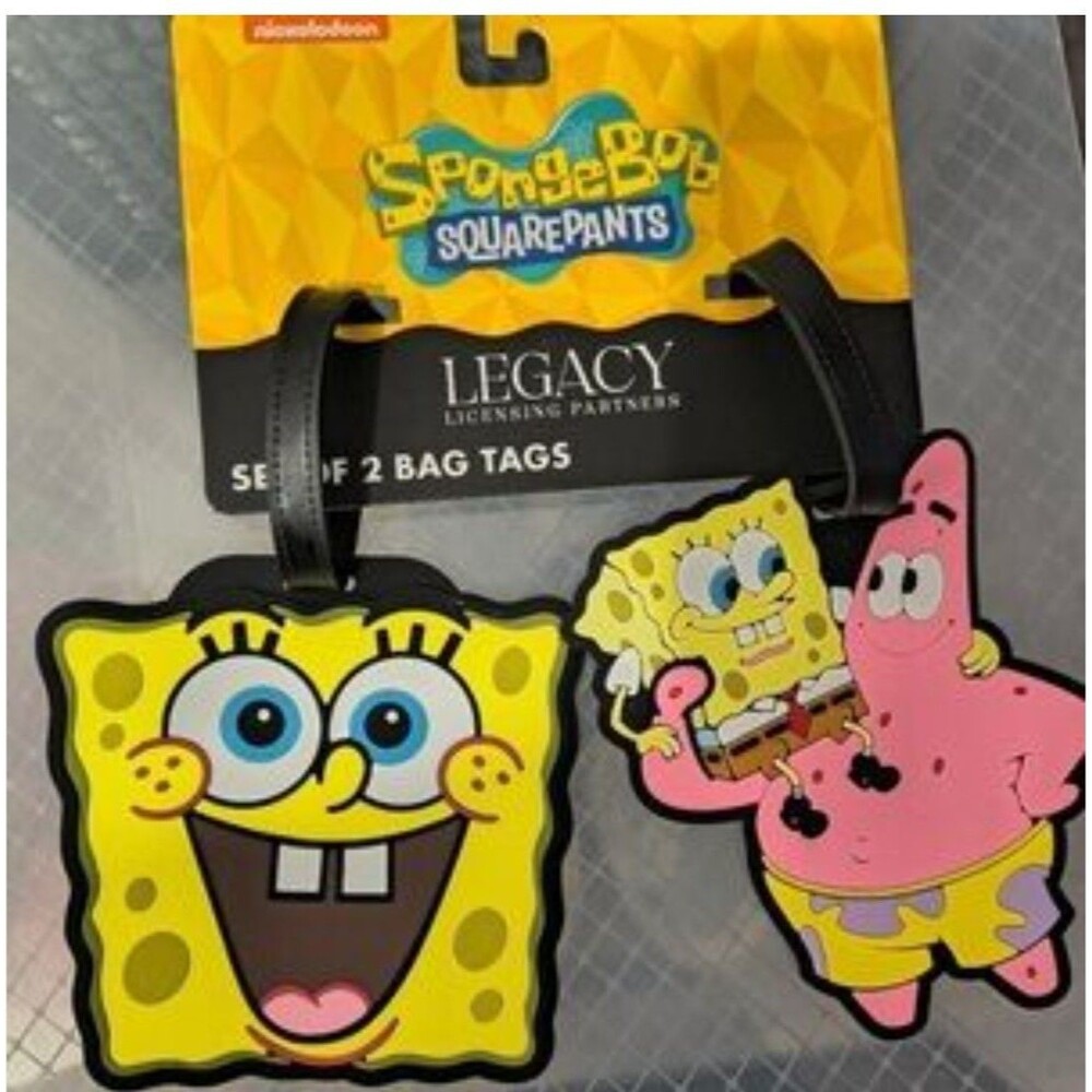 SpongeBob SquarePants Luggage ID Tags Suitcase Backpack Carry-On Cards -Set of 2
